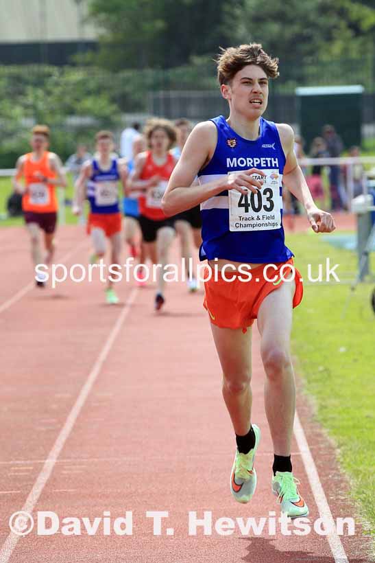 Mens Under-17s 800 metres, 2023 North Eastern Track and Field Champs., Middlesbrough Sports Village, Middlesbrough. Photo: David T. Hewitson/Sports for All Pics